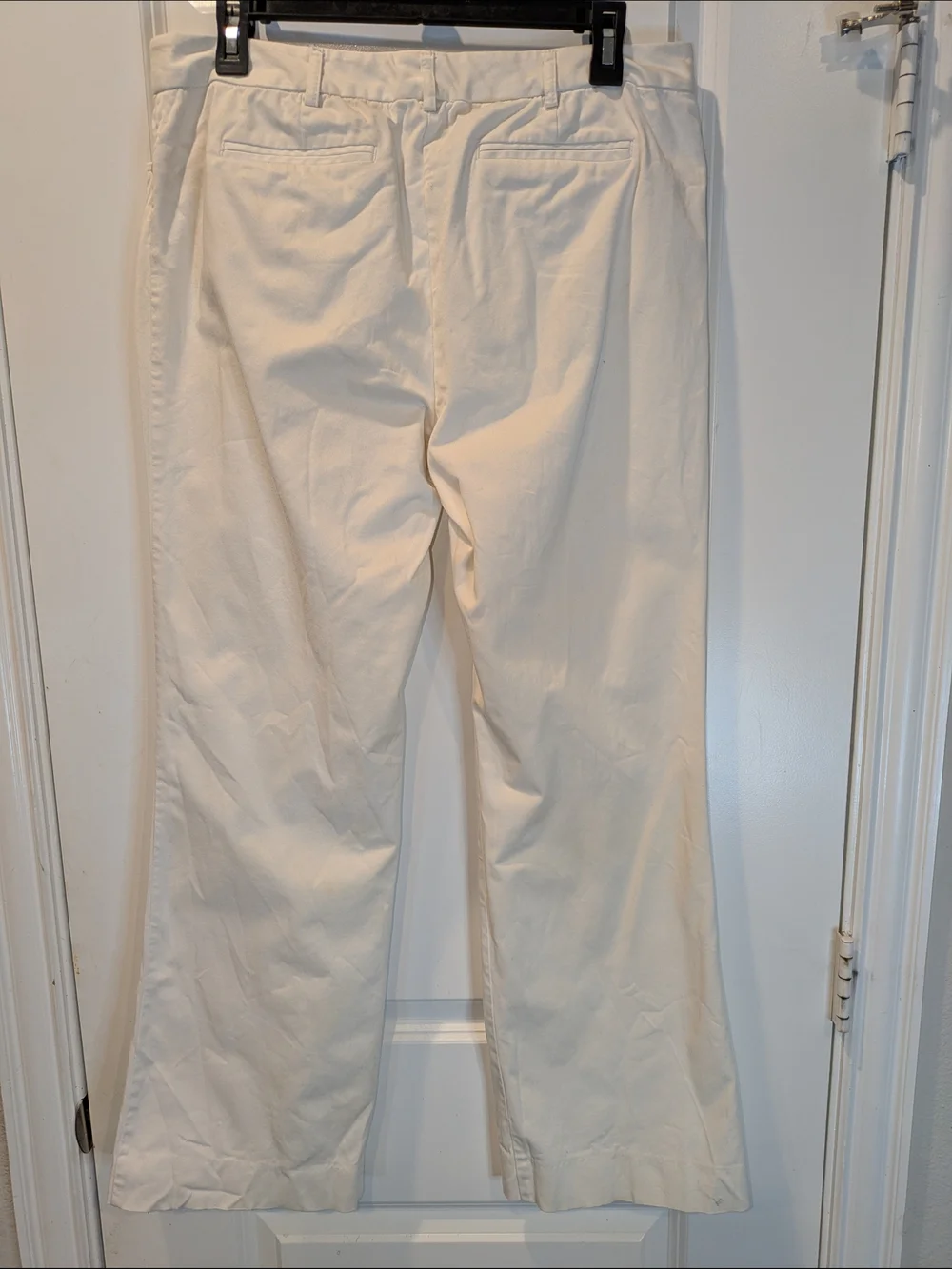 Michael Kors Gramercy Fit White Stretch Pants Size 10 Straight Leg Ankle